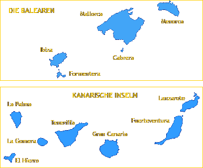 Spanische Inseln - Karte
