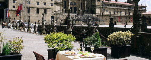 Santiago: Die Kathedrale, vom Parador aus gesehen